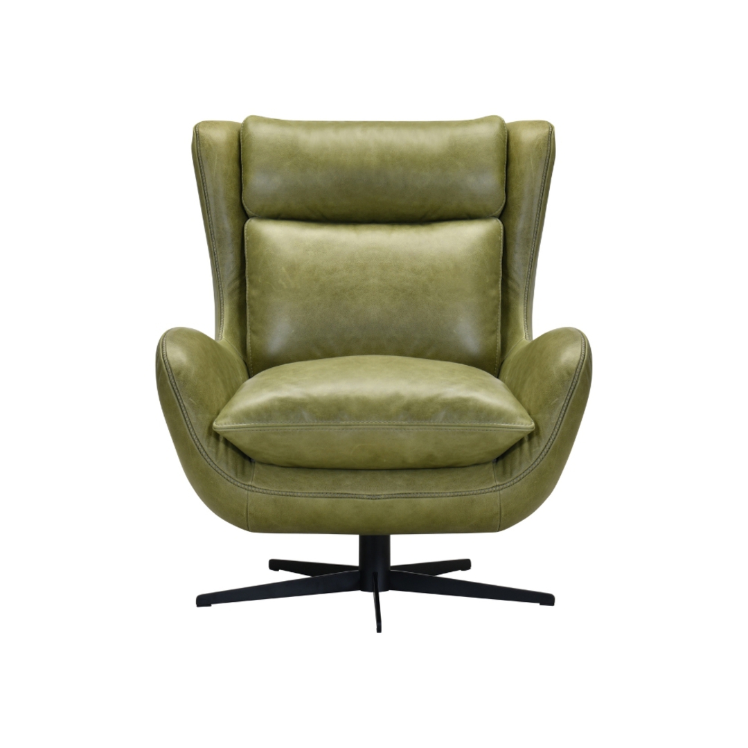 Trani Leather Swivel Chair - Olive Green image 0